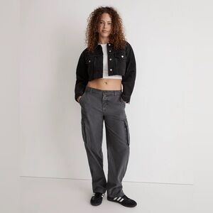 Madewell Garmet-Dyed Low-Slung Straight Cargo Paints in Thunder Cloud